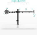 WALI (WL-M002) Soporte doble para 2 monitores LCD., Negro