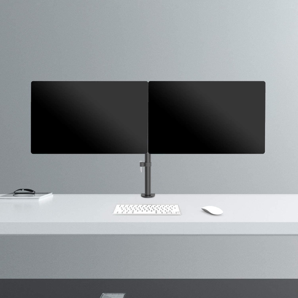 WALI (WL-M002) Soporte doble para 2 monitores LCD., Negro