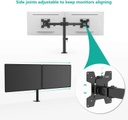 WALI (WL-M002) Soporte doble para 2 monitores LCD., Negro