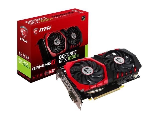MSI Gaming GeForce GTX 1050 Ti 4GB GDDR5 PCI Express 3.0 x16 ATX Video Card GTX 1050 Ti GAMING X 4G