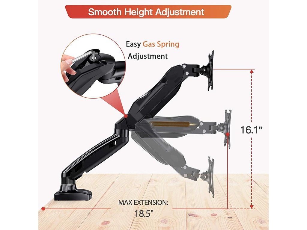 HUANUO Dual Arm Monitor Stand