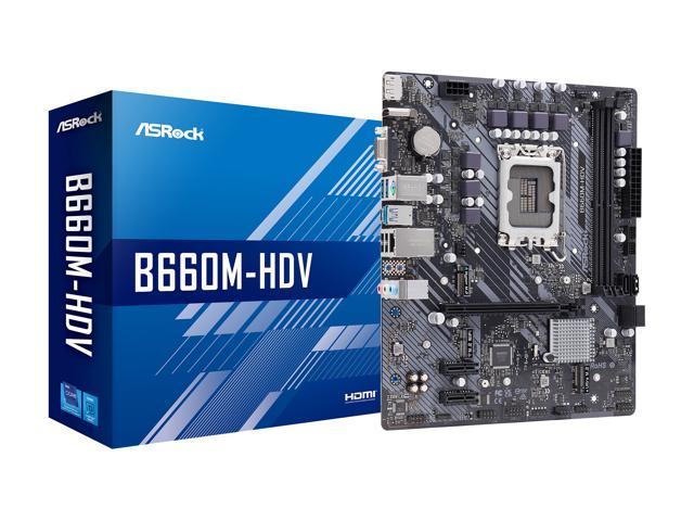 Tarjeta Madre ASRock B660M-HDV LGA 1700 Intel B660 SATA 6Gb/s DDR4 Micro ATX Motherboard