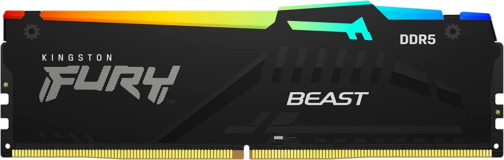 Kingston Fury Beast RGB 8GB 6000MT/s DDR5 CL40 DIMM Módulo único de memoria de escritorio KF560C40BBA-8