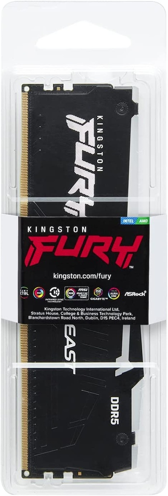 Kingston Fury Beast RGB 8GB 6000MT/s DDR5 CL40 DIMM Módulo único de memoria de escritorio KF560C40BBA-8