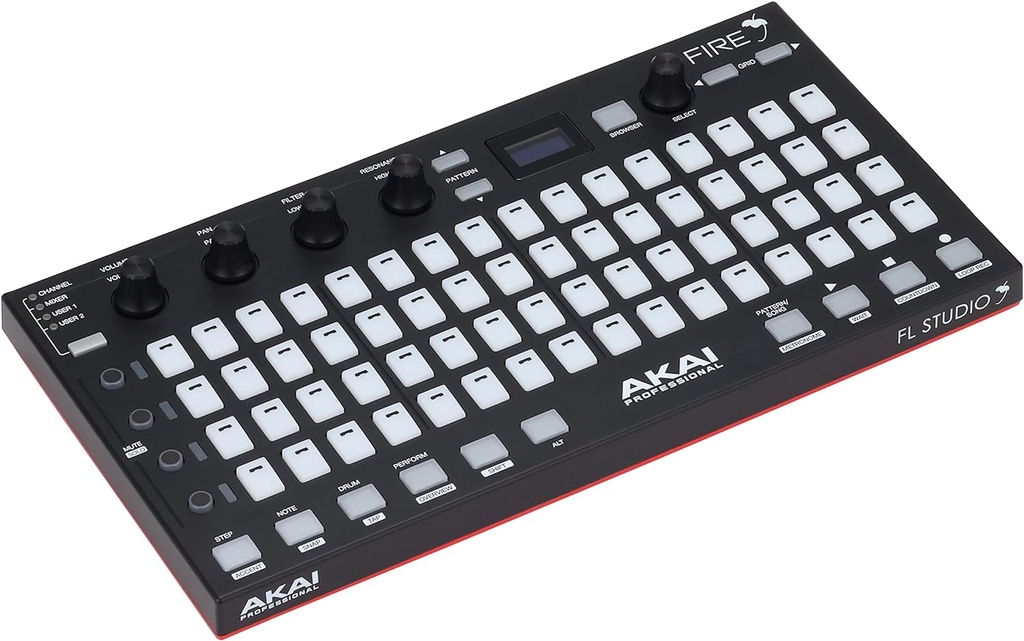 AKAI Professional Fire (Controller Only) – USB MIDI Controller for FL Studio with 64 pad RGB Clip / Drum Pad Matrix