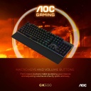 AOC Teclado mecánico RGB completo para juegos, interruptores azules Outemu de 104 teclas (GK500)