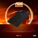 AOC Teclado mecánico RGB completo para juegos, interruptores azules Outemu de 104 teclas (GK500)