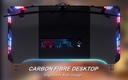 Escritorio Gamer Con Iluminacion LED RGB - Ergonómico 55 Pulgadas, Superficie de fibra de carbono, con soporte para tazas y Gancho para Audifonos - (HLDIRECT)