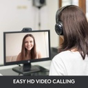 Webcam Logitech C270 - (pantalla panorámica HD 720p, para videollamadas y grabaciones)