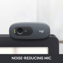 Webcam Logitech C270 - (pantalla panorámica HD 720p, para videollamadas y grabaciones)