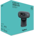Webcam Logitech C270 - (pantalla panorámica HD 720p, para videollamadas y grabaciones)