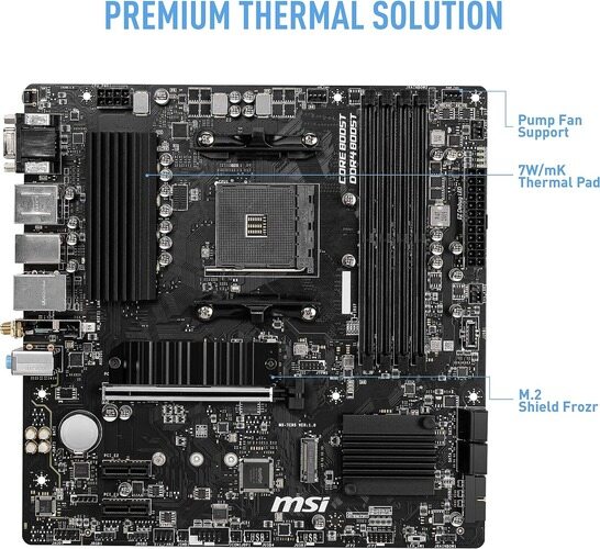 MSI B550M PRO-VDH WiFi ProSeries Placa base (AMD AM4, DDR4, PCIe 4.0, SATA 6Gb/s, M.2, USB 3.2 Gen 1, Wi-Fi, D-SUB/HDMI/DP, Micro-ATX)