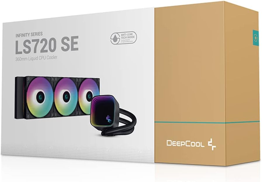 DeepCool LS720 SE Liquid Cooler 360mm 4th Gen Dual-Chamber Pump 3100RPM 300w TDP AIO Cooler Anti-Leak Tech with ARGB