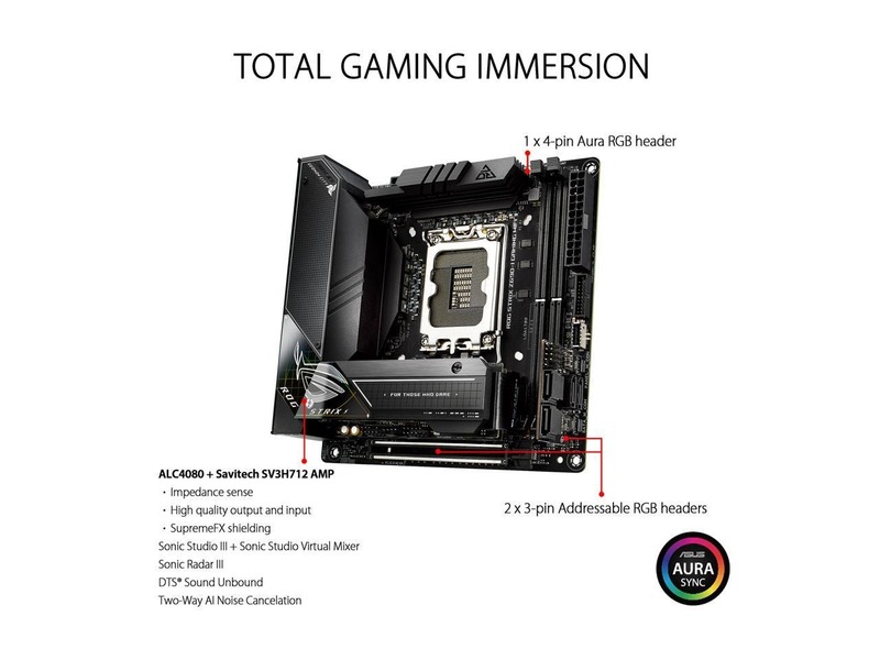 Tarjeta Madre ASUS ROG Strix Z690-I Gaming WiFi 6E LGA 1700 (Intel® 12th&amp;13th Gen) mini-ITX gaming motherboard
