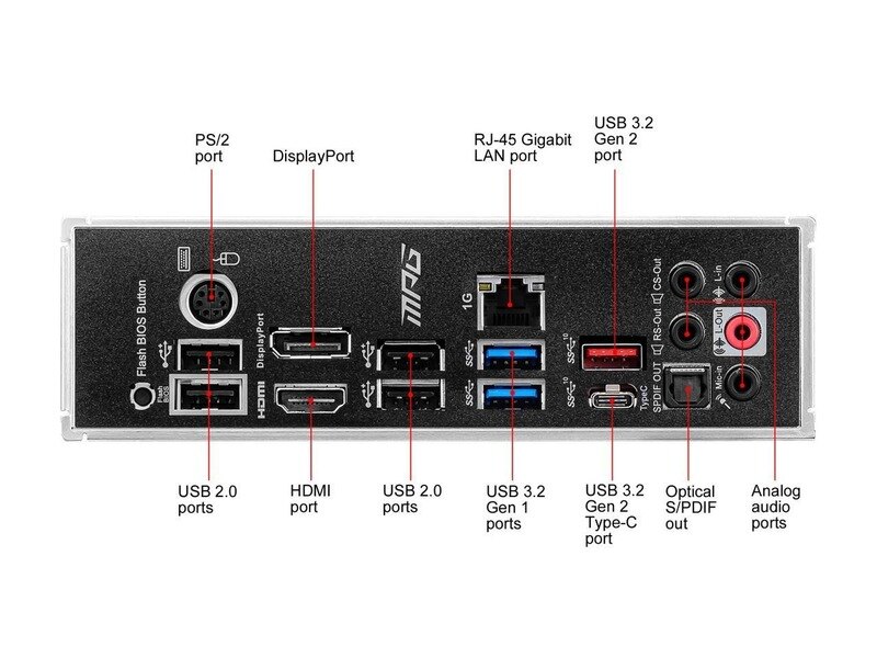Tarjeta Madre MSI MPG B550 GAMING PLUS AM4 AMD B550 SATA 6Gb/s USB 3.0 ATX AMD Motherboard