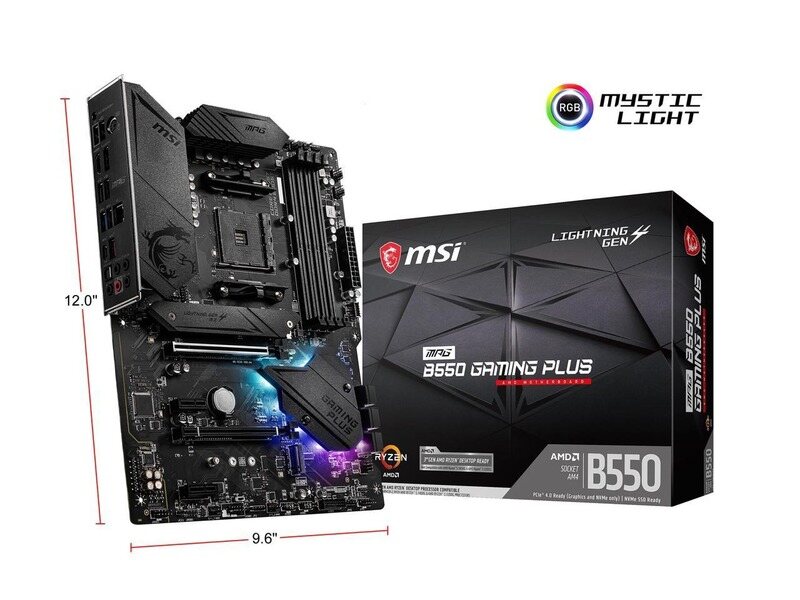 Tarjeta Madre MSI MPG B550 GAMING PLUS AM4 AMD B550 SATA 6Gb/s USB 3.0 ATX AMD Motherboard