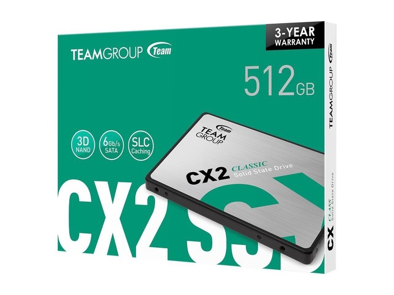 Team Group CX2 2.5&quot; 512GB SATA III 3D NAND Internal Solid State Drive (SSD) T253X6512G0C101