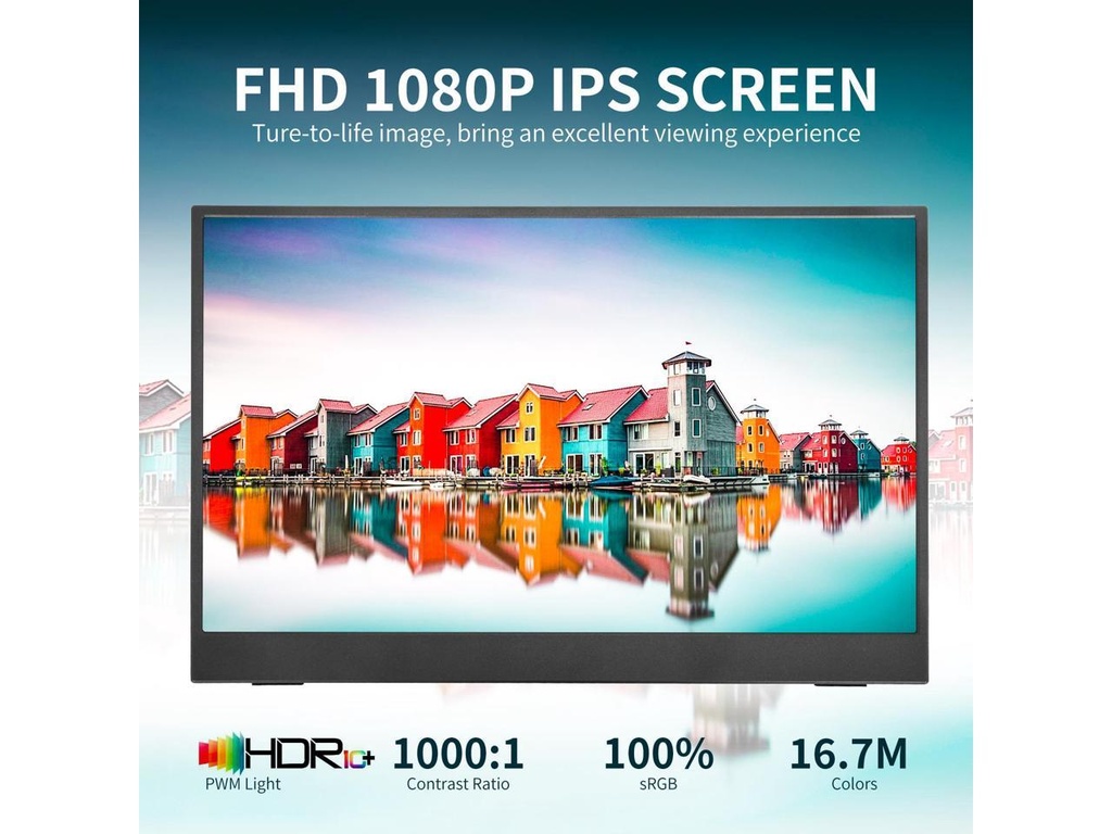 15.6&quot; inch Portable Monitor IPS panel FHD 1080P HDR monitor for laptop with HDMI USB-C Gaming Monitor Eye Care Computer
