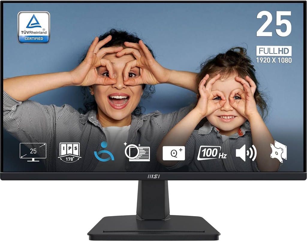 Monitor MSI PRO MP251 24.5-inch IPS 1920 x 1080, 100Hz, HDMI, VGA Port, VESA, Speaker, 1ms, Black