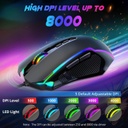 Mouse Gamer Redragon Ranger M910-K cableado - RGB, 8000 DPI ajustable, 9 botones macro programables y botón de fuego, software compatible con teclas DIY