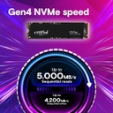 Crucial P3 Plus 2TB PCIe Gen4 3D NAND NVMe M.2 SSD, hasta 5000MB/s - CT2000P3PSSD8