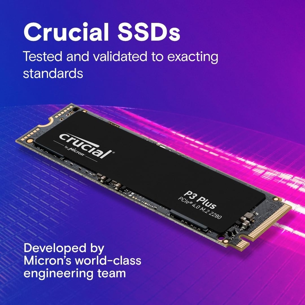 Crucial P3 Plus 2TB PCIe Gen4 3D NAND NVMe M.2 SSD, hasta 5000MB/s - CT2000P3PSSD8