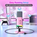 Microfono FIFINE AM8 Rosado - Conexion XLR/USB - Iluminacion RGB - Conector para auriculares -