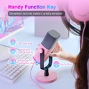 Microfono FIFINE AM8 Rosado - Conexion XLR/USB - Iluminacion RGB - Conector para auriculares -