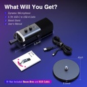 Microfono FIFINE AM8 Negro - Conexion XLR/USB - Iluminacion RGB - Con Conector para auriculares.