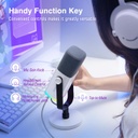 Microfono FIFINE AM8 Blanco - Conexion XLR/USB - Iluminacion RGB - Con Conector para auriculares.