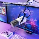 Microfono FIFINE AM8 Blanco - Conexion XLR/USB - Iluminacion RGB - Con Conector para auriculares.