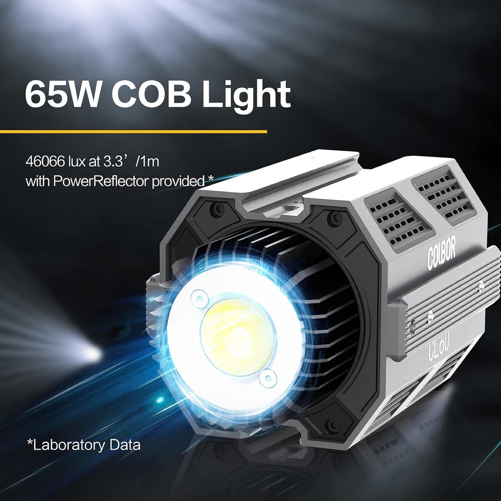 Luz De Video COLBOR - COB CL60 - Potencia 65W, 2700K a 6500K, CRI 97+