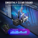 FIFINE Paquete de equipos de juego, juego de micrófono dinámico XLR/USB para juegos con mezclador de audio para grabación de podcasts, video vocal, juego de jugadores RGB con atenuador de