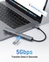 Acer Hub USB C 5 en 1 con HDMI 4K, entrega de energía de 100 W, 3 puertos de datos USB A, adaptador multipuerto USB C a HDMI para laptop, PC, tableta, MacBook Pro/Air, iPad Pro, iMac, iPad, iPhone