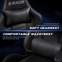 Silla Gamer Homall Negra Reposa Pies &amp; Cojin Masajeador (3914)