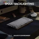 Logitech MX Mechanical Mini - Inalámbrico para Mac, teclas perfil bajo táctiles silenciosas, gris pálido (renovado)