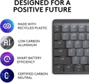 Logitech MX Mechanical Mini - Inalámbrico para Mac, teclas perfil bajo táctiles silenciosas, gris pálido (renovado)