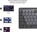 Logitech MX Mechanical Mini - Inalámbrico para Mac, teclas perfil bajo táctiles silenciosas, gris pálido (renovado)