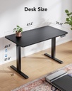 HUANUO 48&quot; x 24&quot; Electric Standing Desk Adjustable Height, 4 Memory Height Settings, Headphone Hook, Cable Manager, Sit Stand Up Desk for Home Office &amp; Computer Workstation, Black
