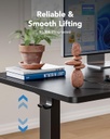 HUANUO 48&quot; x 24&quot; Electric Standing Desk Adjustable Height, 4 Memory Height Settings, Headphone Hook, Cable Manager, Sit Stand Up Desk for Home Office &amp; Computer Workstation, Black