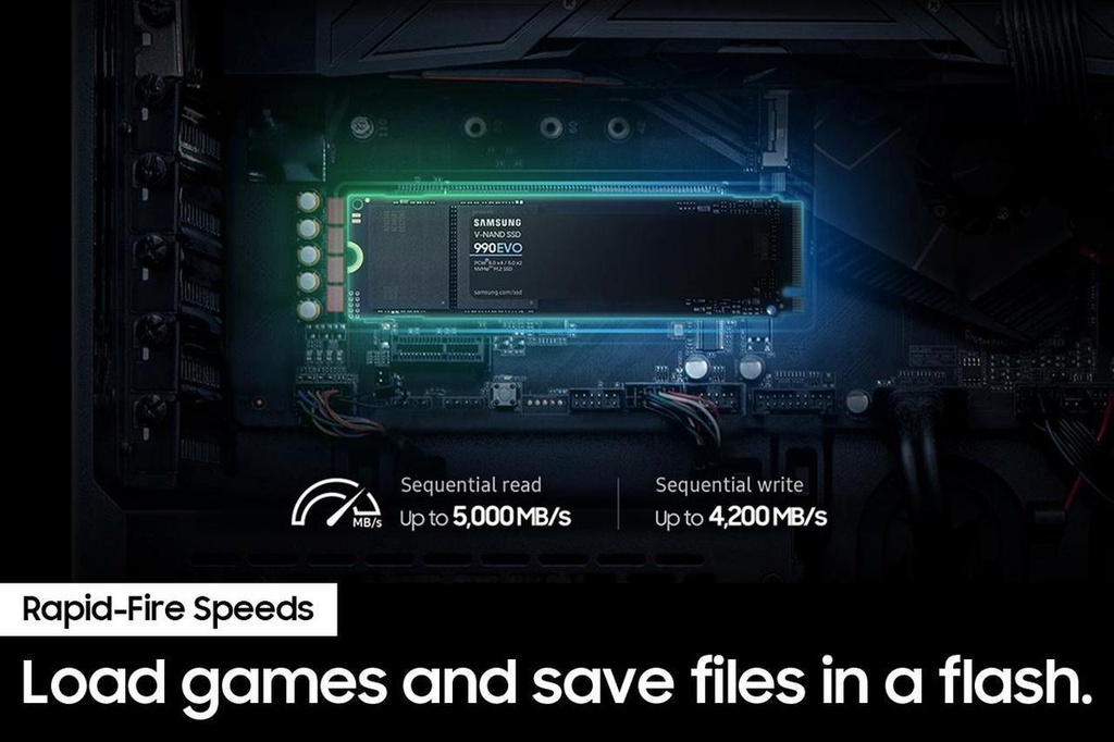 SAMSUNG 990 EVO SSD 1TB, PCIe Gen 4x4 | Gen 5x2 M.2 2280, Speeds Up-to 5,000MB/s, Upgrade Storage for PC/Laptops, HMB
