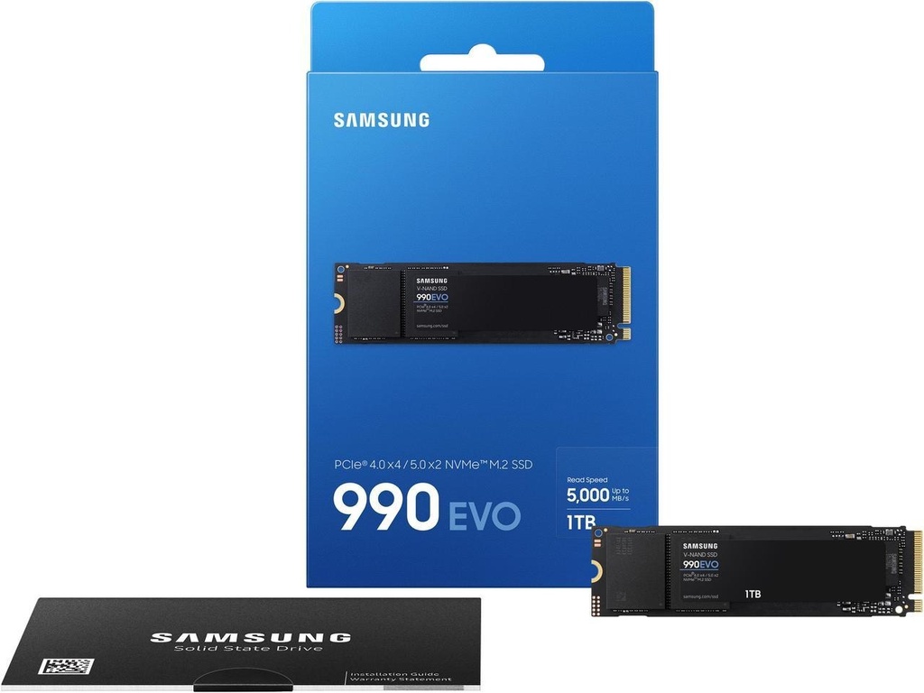 SAMSUNG 990 EVO SSD 1TB, PCIe Gen 4x4 | Gen 5x2 M.2 2280, Speeds Up-to 5,000MB/s, Upgrade Storage for PC/Laptops, HMB
