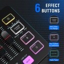 FIFINE Mezclador de audio para juegos, mezclador de PC RGB para streaming con interfaz de micrófono XLR, control individual, atenuador de volumen, botón de silencio, alimentación fantasma de 48 V,