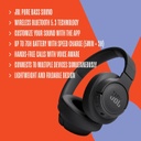 JBL Tune 720BT - Auriculares inalámbricos sobre la oreja con sonido JBL Pure Bass, Bluetooth 5.3, batería de hasta 76 horas de duración y carga de velocidad, diseño ligero, cómodo y plegable (blanco)