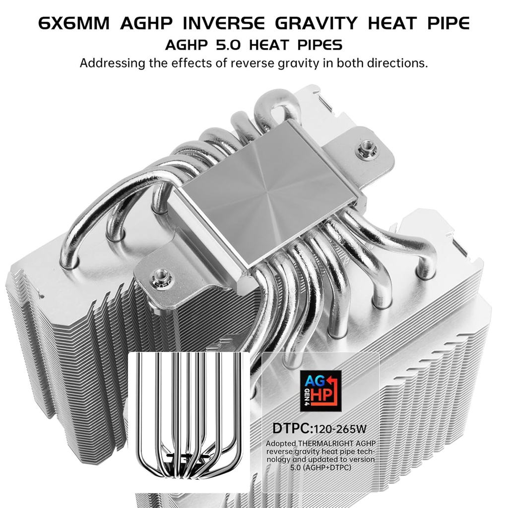 Thermalright Peerless Assassin 120 SE V2 CPU Air Cooler - 6 Heat Pipes AGHP GEN 5.0 Technology | 1850RPM PWM 120mm Fans, for Intel 1851/1700/115X/1200, AMD AM4/AM5