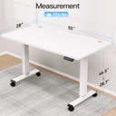 MOUNTUP Escritorio eléctrico de pie ajustable en altura, escritorio de pie de 48 x 24 pulgadas con controlador de memoria, escritorio ergonómico de pie para oficina en casa con tablero de empalme,