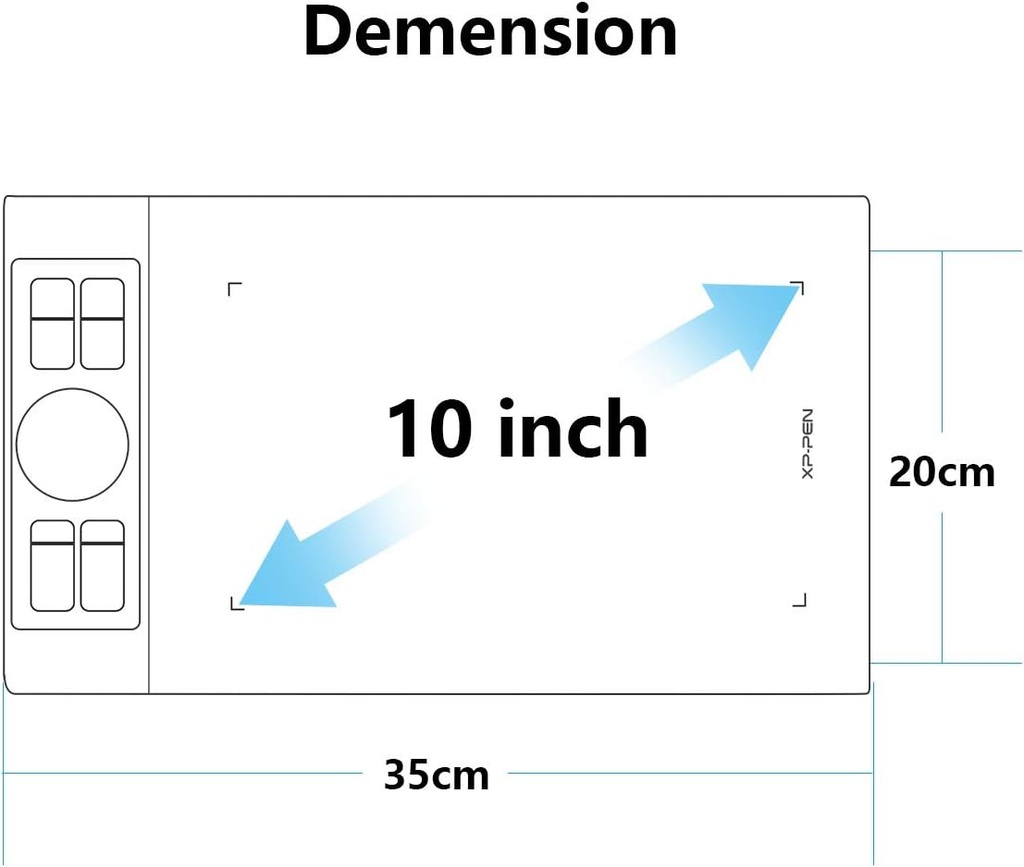 Tableta de dibujo ultrafina, XP PEN Deco Pro Medium 11 x 6 pulgadas con función de inclinación, lápiz capacitivo sin batería, ideal para enseñanza en línea, compatible con Windows 11/10/8/7, Mac iOS 10.10 o superior, Chromebook