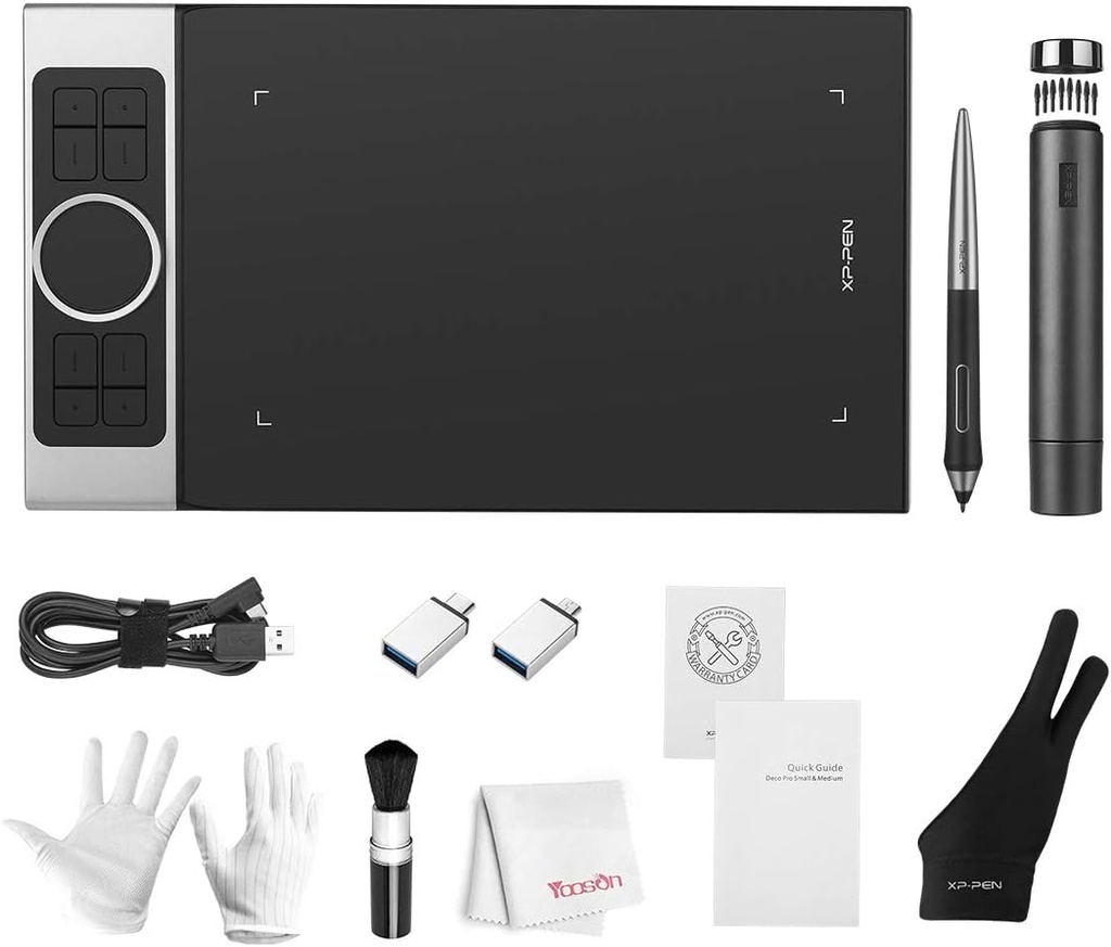 Tableta de dibujo ultrafina, XP PEN Deco Pro Medium 11 x 6 pulgadas con función de inclinación, lápiz capacitivo sin batería, ideal para enseñanza en línea, compatible con Windows 11/10/8/7, Mac iOS 10.10 o superior, Chromebook