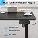 MOUNTUP Escritorio eléctrico de pie ajustable en altura, escritorio de pie de 55 x 28 pulgadas con controlador de memoria, escritorio ergonómico de pie para oficina en casa con tablero de empalme,
