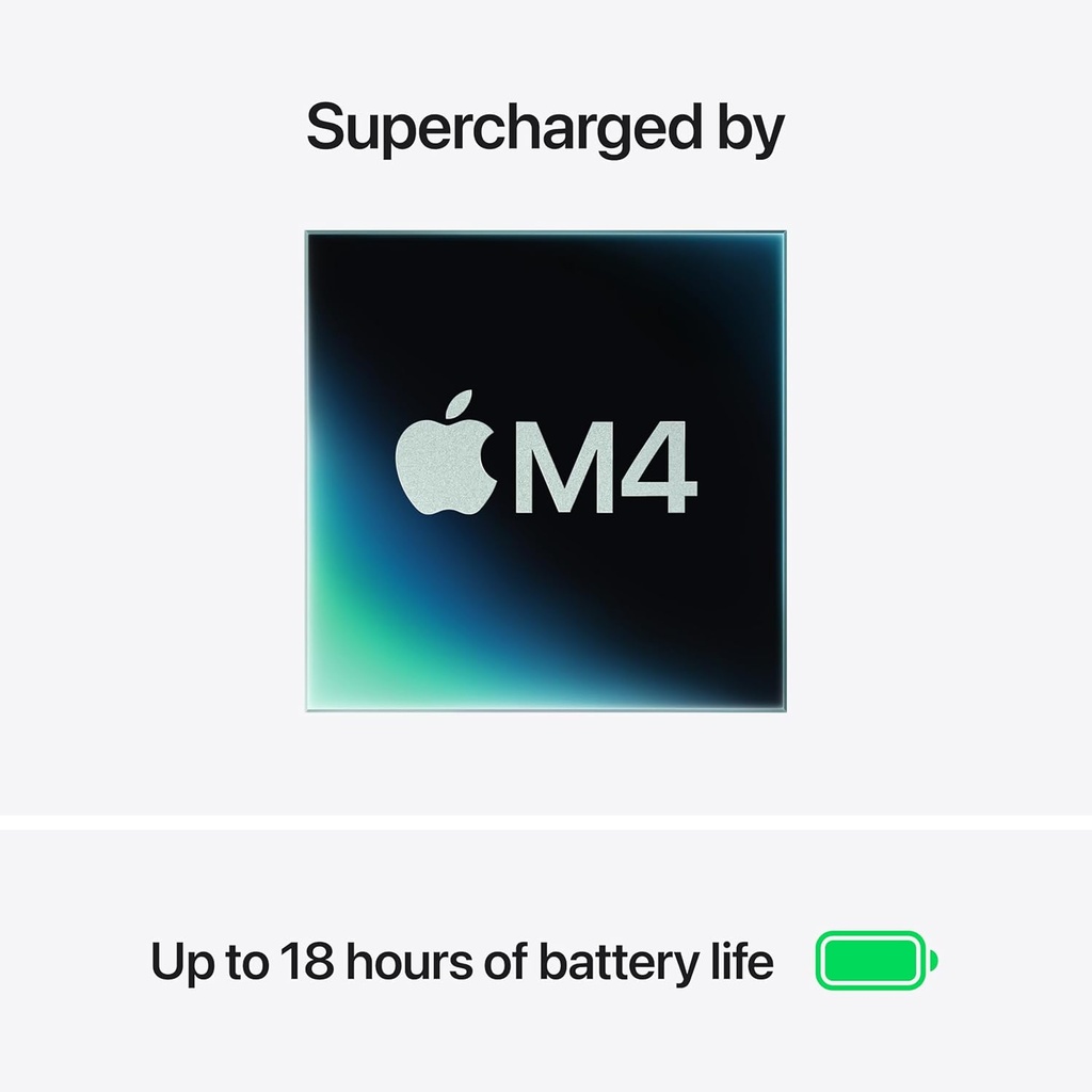 Apple Laptop MacBook Air 2025 de 13 pulgadas con chip M4: diseñada para Apple Intelligence, pantalla de retina líquida de 13.6 pulgadas, memoria unificada de 16 GB, almacenamiento SSD de 512 GB,